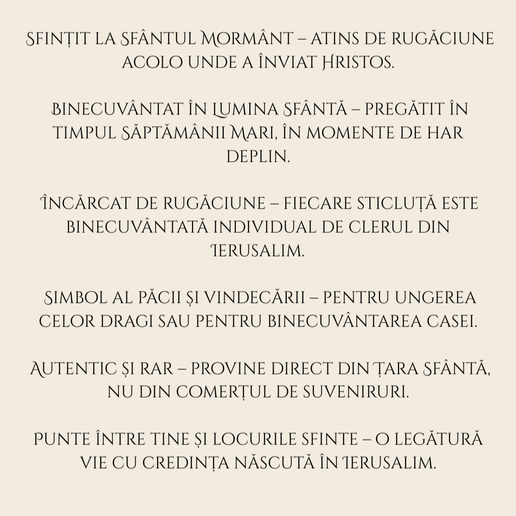 Ungerea Divină - Mirul Sfânt din Ierusalim 8ml